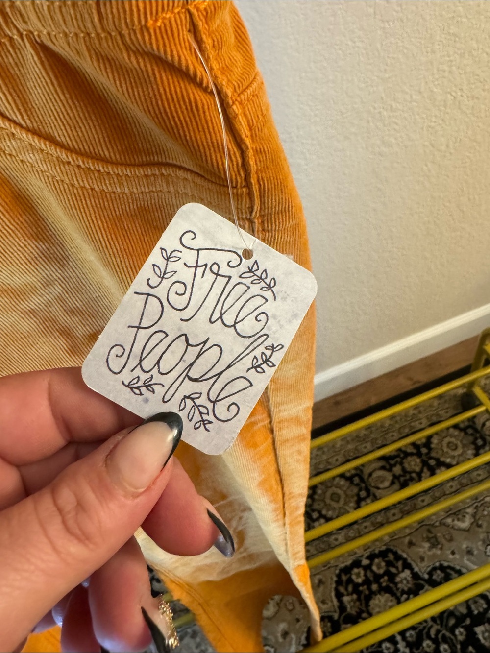 Free People Orange Corduroy Boot Cut Pants